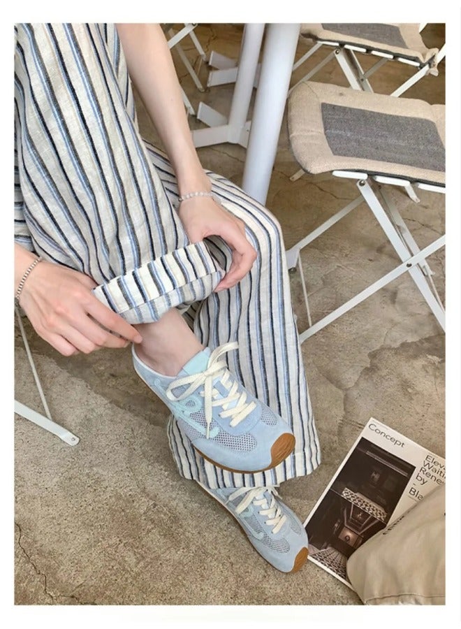 Women's Breathable Color Block Slip-On Trainer Mules with Hidden Height Insole for Casual, Travel & Daily Wear - Image 5