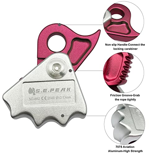 S.E.PEAK SEPEAK Climbing Ascender 15kN Rope Grab Ascender, Flip Line Adjuster, Fall Protection Belay Device for Rock Climbing,Tree Arborist/Fit for 11~13 MM Rope - Image 4