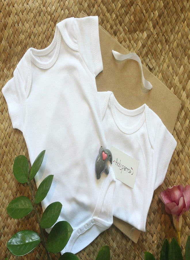 Picksparrow Soft Cotton Newborn Baby Clothes/Bodysuits/Rompers/Newborn Essentials (Plain,Pack of 2, 0-3 Months) - Image 4
