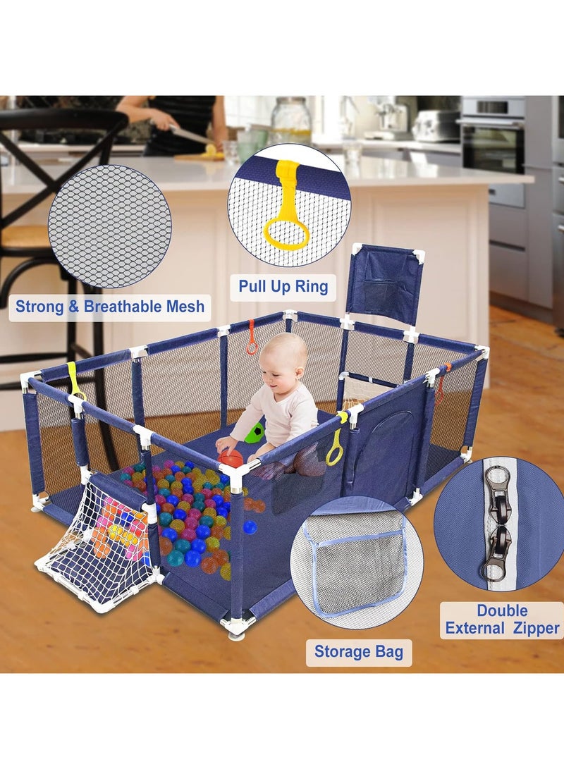 ساحة لعب للأطفال كبيرة الحجم مصنوعة من الأستانلس ستيل قابلة للطي وآمنة للاستخدام مع الأطفال - لون أزرق - Image 2