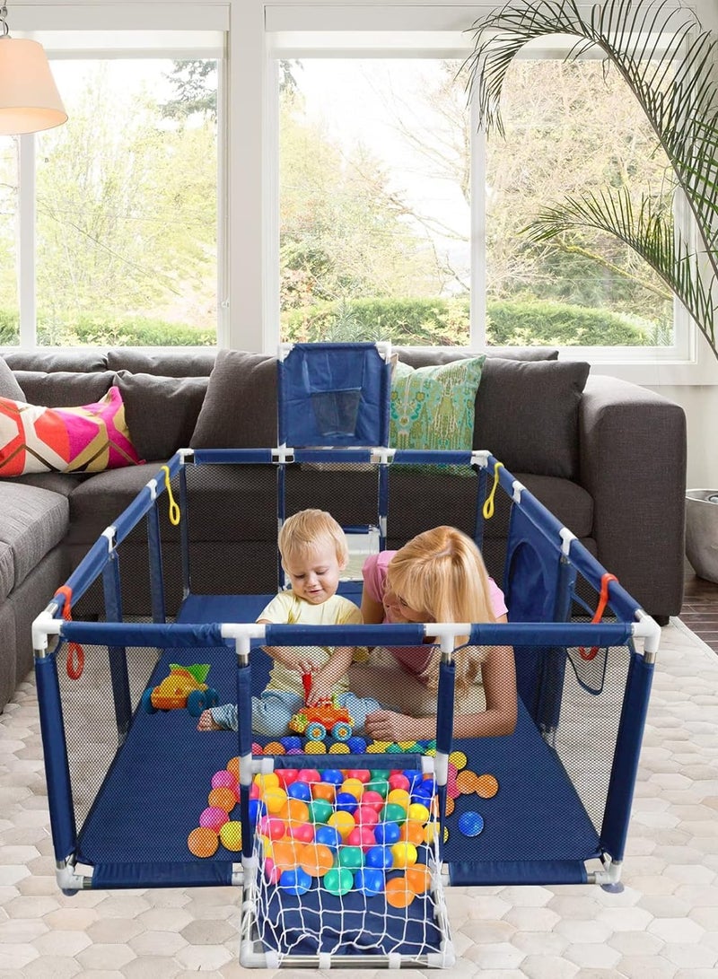 ساحة لعب للأطفال كبيرة الحجم مصنوعة من الأستانلس ستيل قابلة للطي وآمنة للاستخدام مع الأطفال - لون أزرق - Image 5