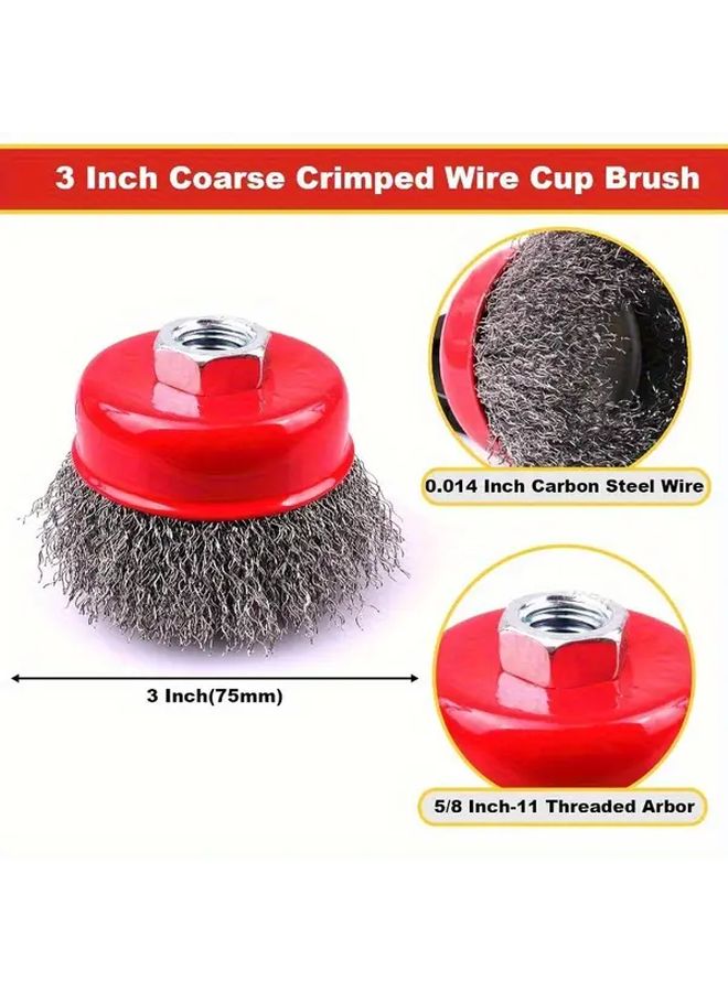 2 Pack 3 Inch Coarse Wire Brush Heads Heavy Duty Carbon Steel Rust Removal Tools - Image 5