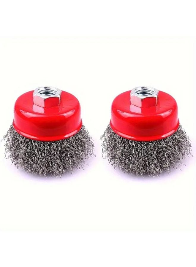 2 Pack 3 Inch Coarse Wire Brush Heads Heavy Duty Carbon Steel Rust Removal Tools - Image 1