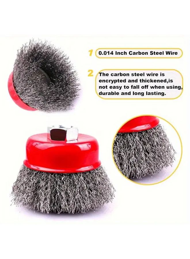2 Pack 3 Inch Coarse Wire Brush Heads Heavy Duty Carbon Steel Rust Removal Tools - Image 4