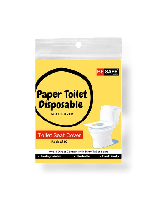 BE SAFE Forever Disposable Toilet Seat Cover 10 Sheets Prevent Direct Contact Unhygienic Seats Easy to Use and Dispose Flushable Paper DTDCY Pack of 1
