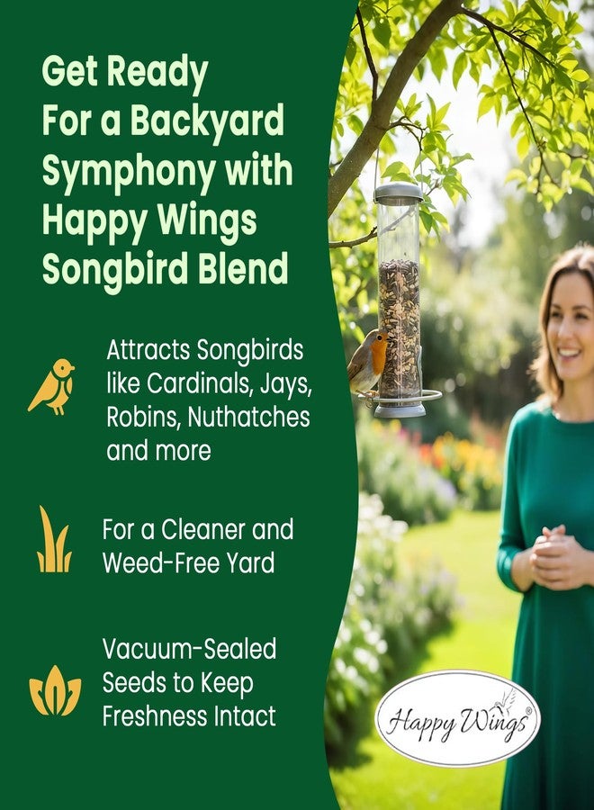 Happy Wings NO GROW Songbird Blend Bird Food (Mix of Sunflower Seeds/Kernels, Safflower Seeds and Peanuts) - Highly Nutritious Bird Feed - (5 lbs) - Image 5