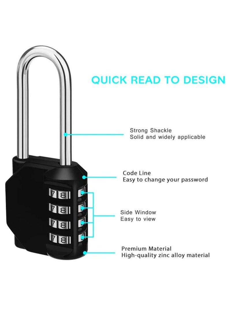 Oasisgalore - 2-Pack Padlock 2.2 Inch Long Shackle Combination Lock，4 Digit Waterproof Padlock for School Gym Locker - Image 1