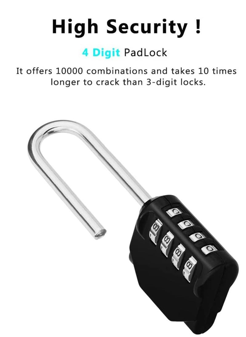 Oasisgalore - 2-Pack Padlock 2.2 Inch Long Shackle Combination Lock，4 Digit Waterproof Padlock for School Gym Locker - Image 1