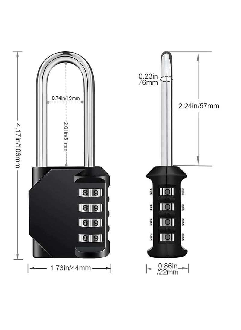 Oasisgalore - 2-Pack Padlock 2.2 Inch Long Shackle Combination Lock，4 Digit Waterproof Padlock for School Gym Locker - Image 1