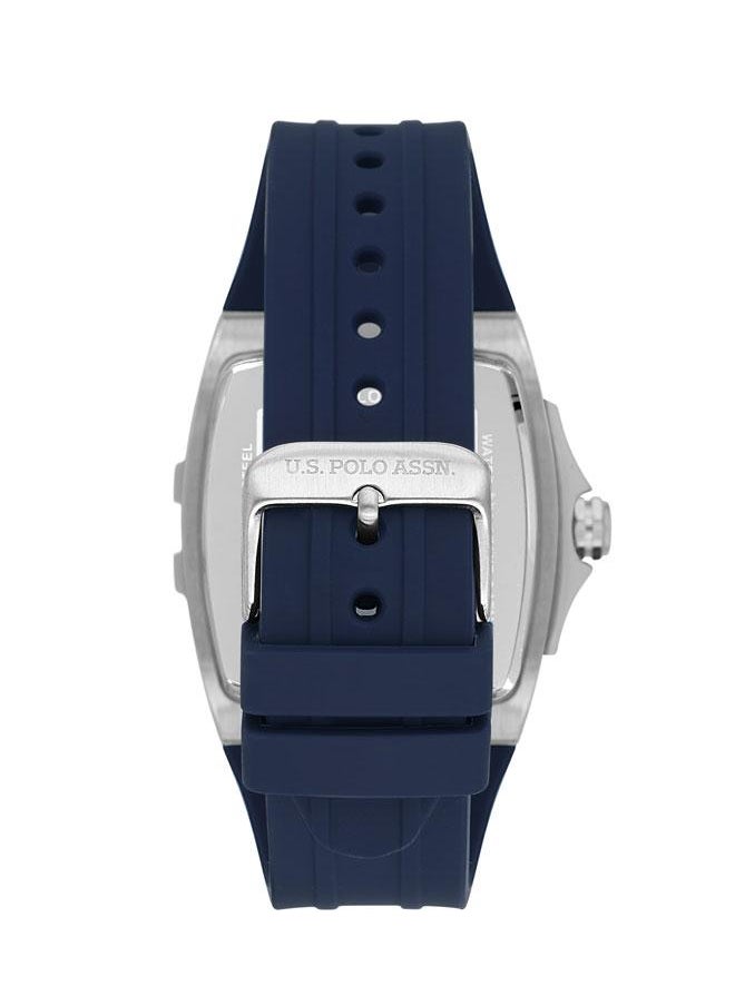 U.S. Polo Assn. U.S. Polo Assn. Crossing 41x53mm Blue Dial Watch with Red Accents and Silicone Strap - USPA1093-01, Bold Adventure Ready  - Image 3