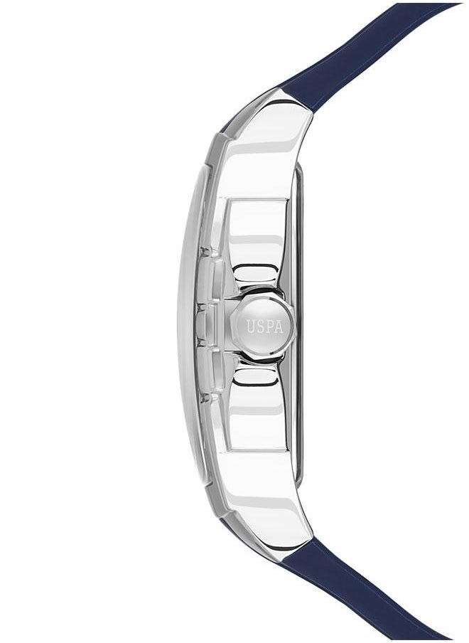 U.S. Polo Assn. U.S. Polo Assn. Crossing 41x53mm Blue Dial Watch with Red Accents and Silicone Strap - USPA1093-01, Bold Adventure Ready  - Image 2