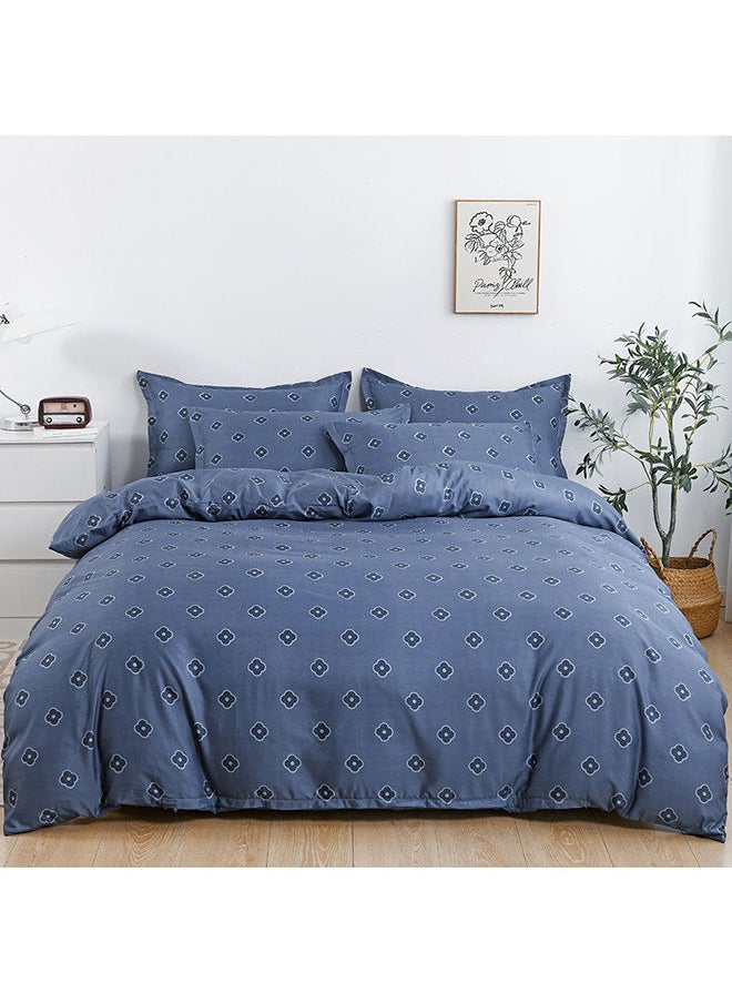 RISHAHOME 6-Piece Double Size Duvet Cover Set|1 Duvet Cover + 1 Flat Sheet + 4 Pillow Cases|Microfibre|NEVADA  - Image 2