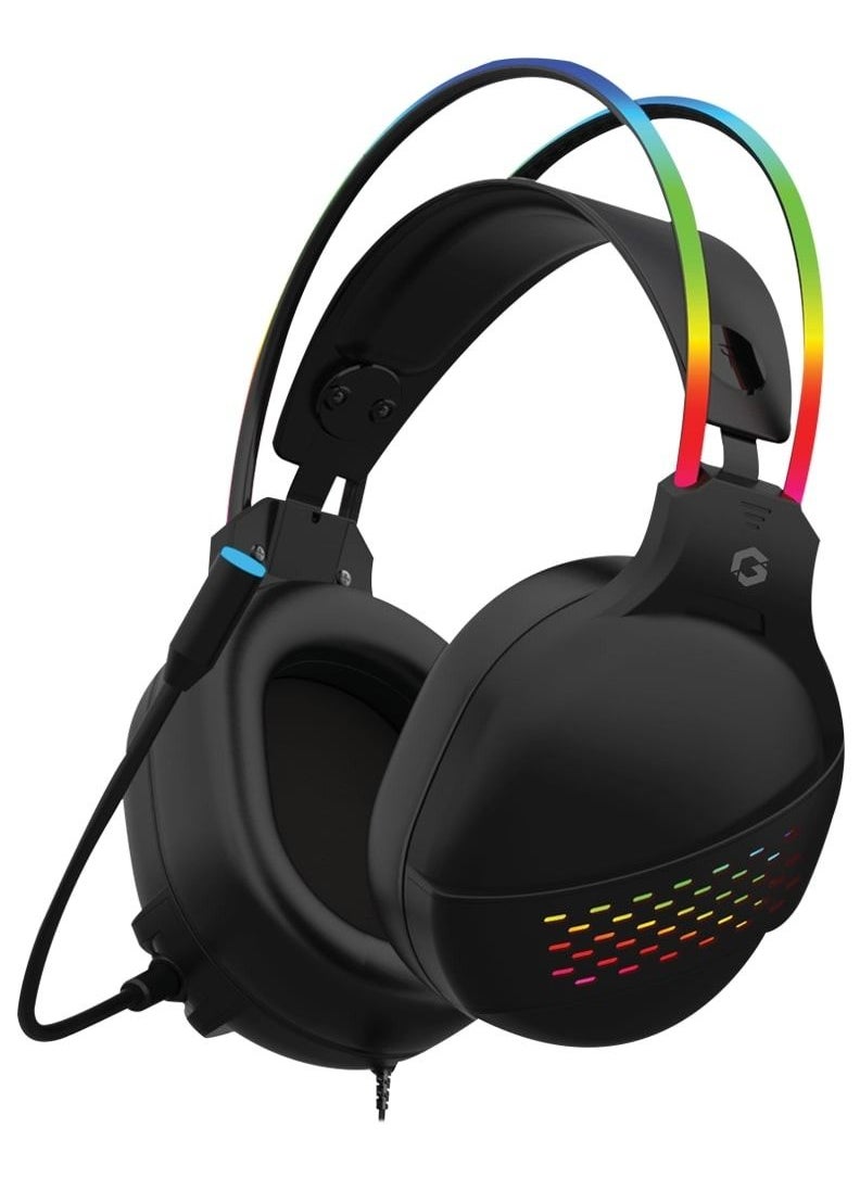 جايم أون جيم أون سماعة الألعاب  GO-711 RGB مع ميكروفون قابل للفصل - أسود  - Image 4