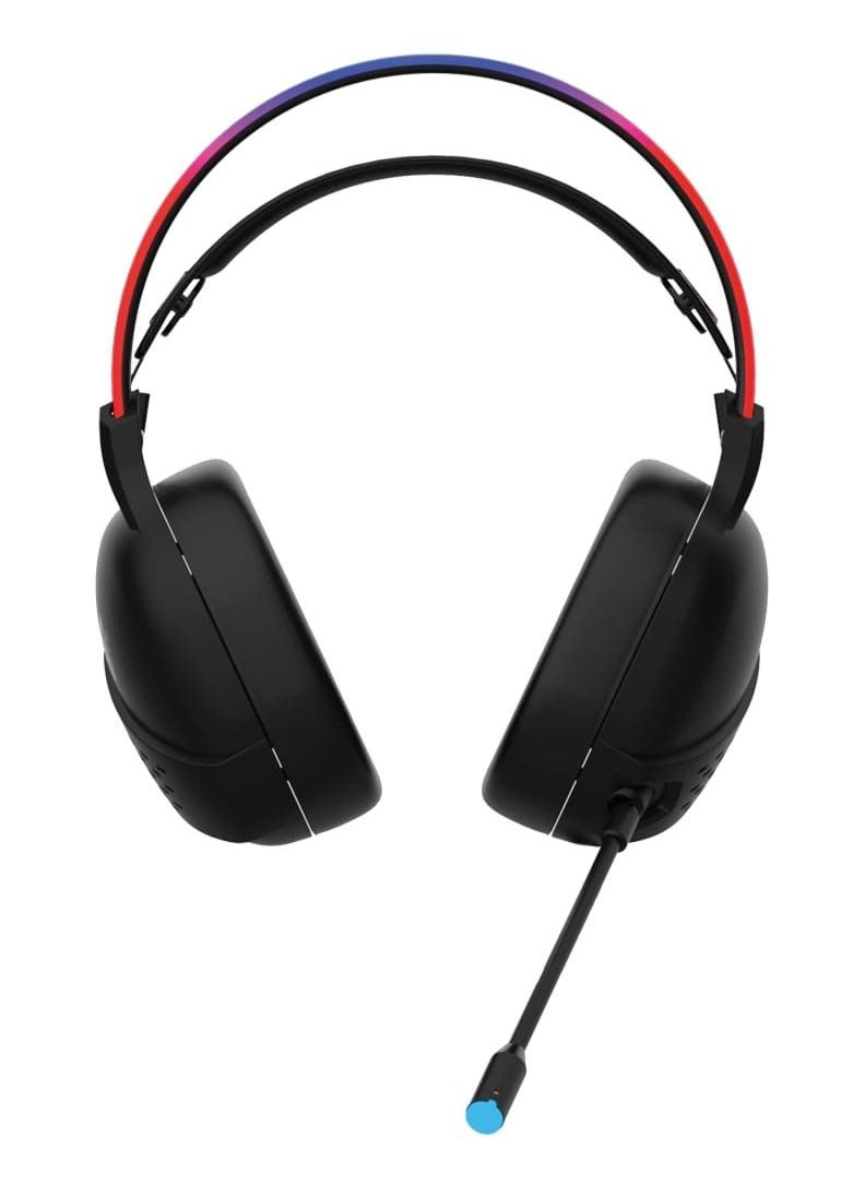 جايم أون جيم أون سماعة الألعاب  GO-711 RGB مع ميكروفون قابل للفصل - أسود  - Image 2