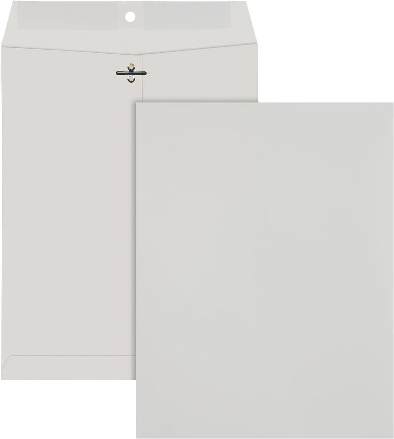 Quality Park, Clasp Envelopes, Gummed, Executive Gray, 10x13, 100 per box (38597) - Image 1