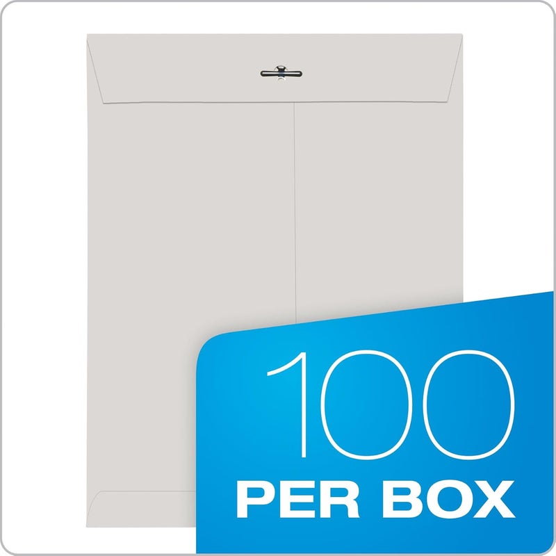 Quality Park, Clasp Envelopes, Gummed, Executive Gray, 10x13, 100 per box (38597) - Image 5