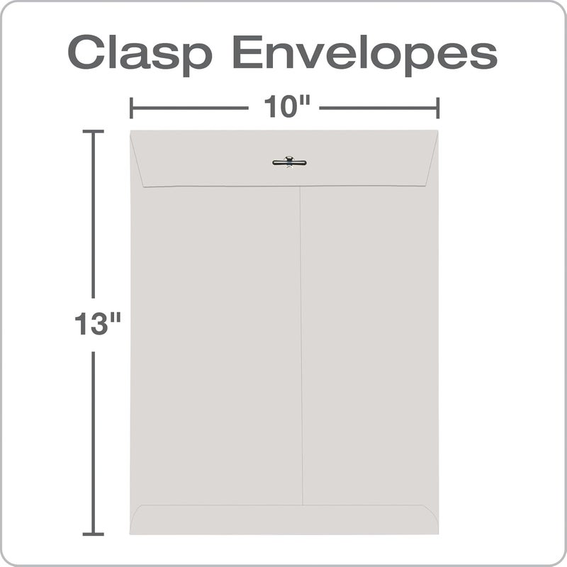 Quality Park, Clasp Envelopes, Gummed, Executive Gray, 10x13, 100 per box (38597) - Image 3