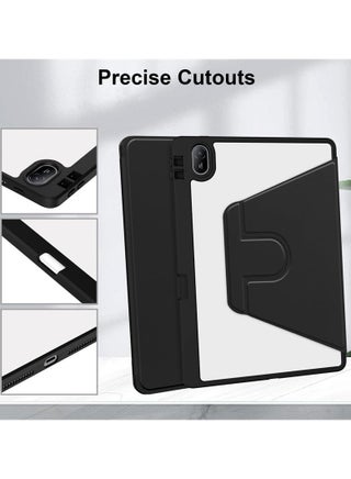 Clear Back Case Compatible with Huawei MatePad SE 11 inch 2024 with Pen Holder, 360 Degree Swivel Stand Flip Smart Tablet Cover Auto Sleep/Wake Case - view 4