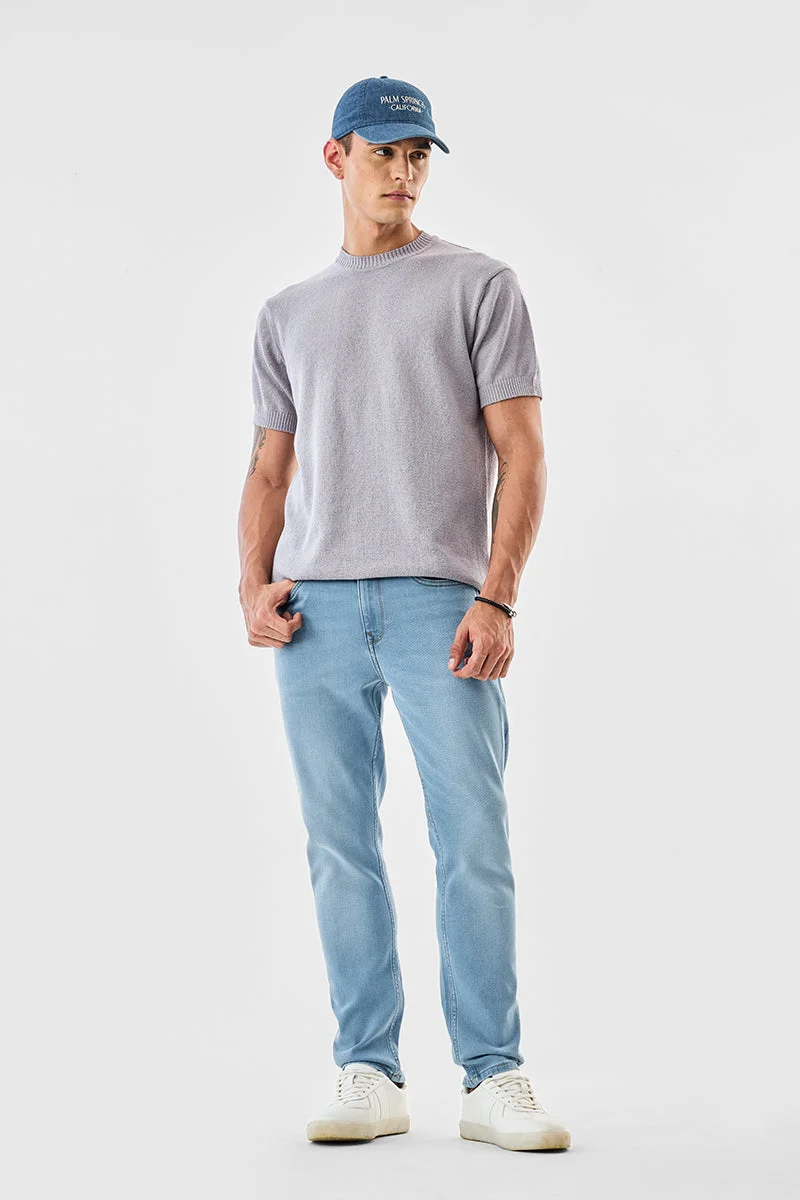 سنيتش Light Blue Solid Slim Fit Casual Jeans
