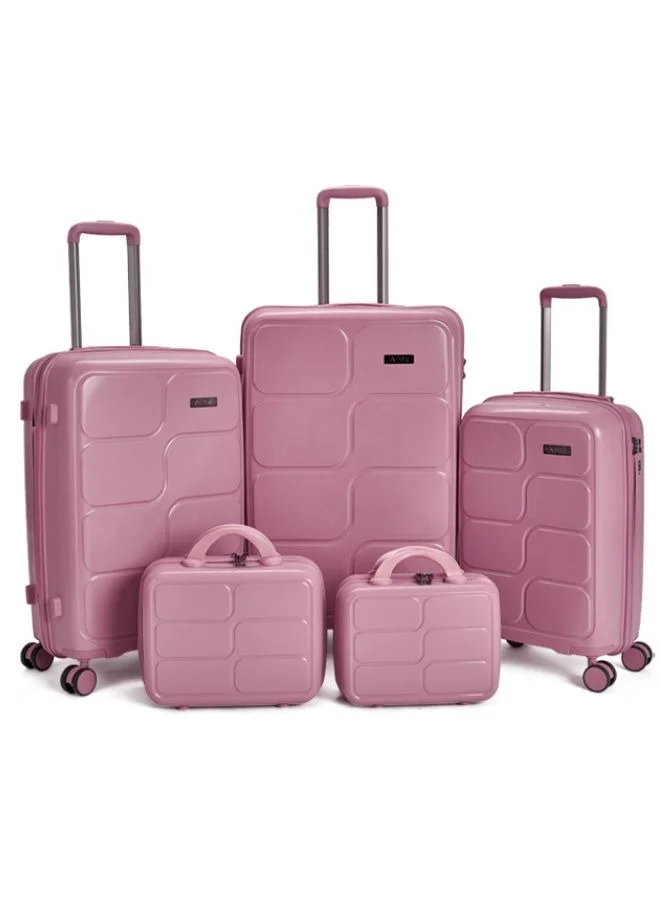 LIMRA travel bags Limra consisting of 5 anti-breakage luggage bags rosegold color