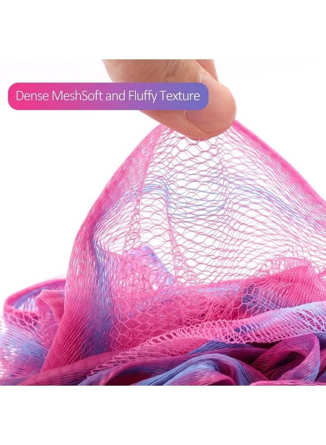 مجموعة ليف استحمام شبكي (4 حبات) - للاستخدام اليومي ونعومة البشرة (ألوان متباينة) - Image 4