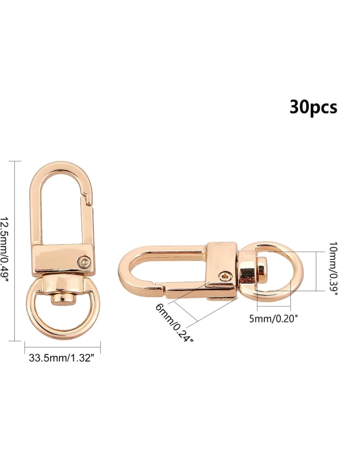 Key Chain Clips, 30 Pieces Golden Metal Lobster Claw Clasps Swivel Lanyards Trigger Snap Hooks Strap for Keychain Key Rings DIY Bags Jewelry Findings Crafts, 34x14x6.5mm - Image 5