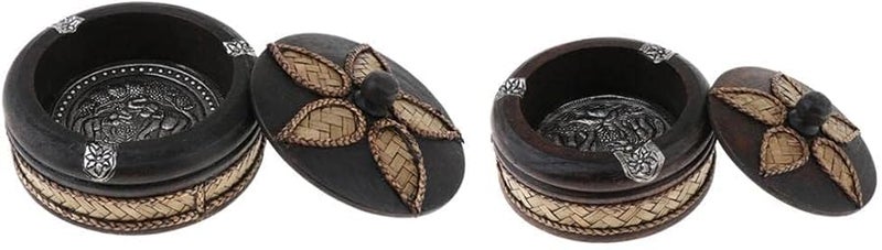 منفضة سجائر خشبية كبيرة مع غطاء للاستخدام الداخلي والخارجي والحفلات والتجمعات - Image 5