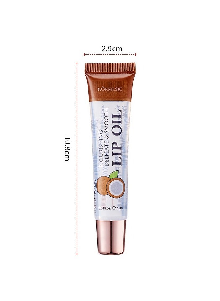 Kormesic 2pcs Coconut Moisturizing Lip Oil 15ml - Nourishing & Hydrating - Image 1
