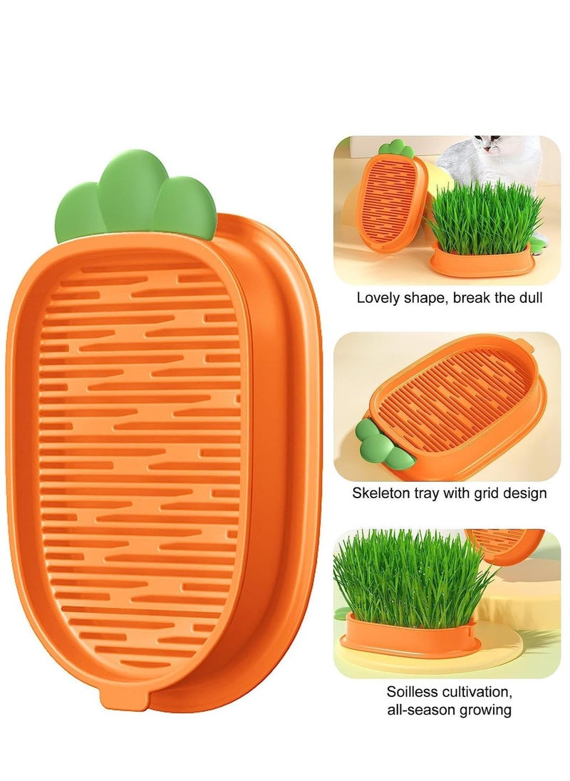 SYOSI Cat Grass Planter Box, Cat Grass Plasticc Tray, Hydroponic Cat Grass Box, Cat Grass for Indoor Soilless Cats Plastic Catnip Cat Grass Box for Outdoor Cat Dogs and Other Pets (2PCS)  - Image 2