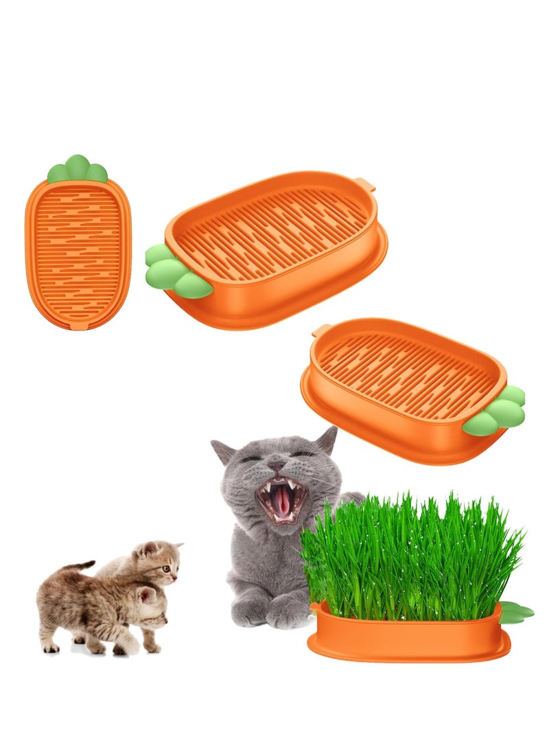 SYOSI Cat Grass Planter Box, Cat Grass Plasticc Tray, Hydroponic Cat Grass Box, Cat Grass for Indoor Soilless Cats Plastic Catnip Cat Grass Box for Outdoor Cat Dogs and Other Pets (2PCS)  - Image 1