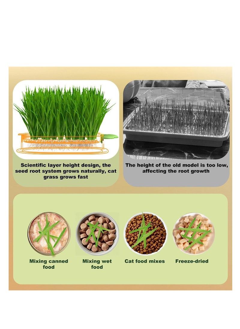 SYOSI Cat Grass Planter Box, Cat Grass Plasticc Tray, Hydroponic Cat Grass Box, Cat Grass for Indoor Soilless Cats Plastic Catnip Cat Grass Box for Outdoor Cat Dogs and Other Pets (2PCS)  - Image 4