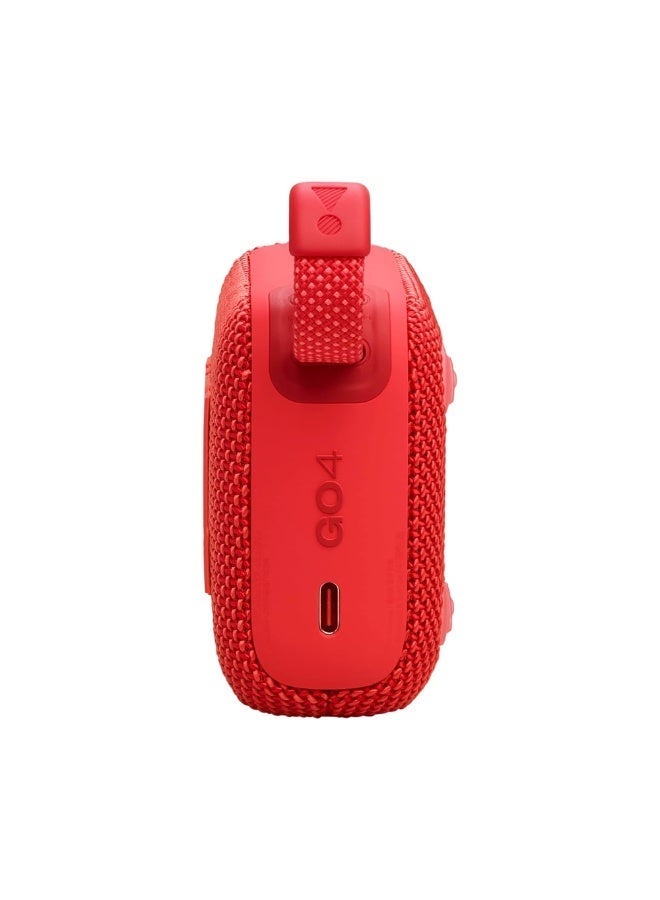 جي بي إل Go 4 Portable Bluetooth Speaker, JBL Pro Sound with Punchy Bass, IP67 Waterproof & Dustproof, Bluetooth 5.3, Auracast Multi-Speaker Connection, Up to 9 Hours Playtime, Red JBLGO4 red - Image 4