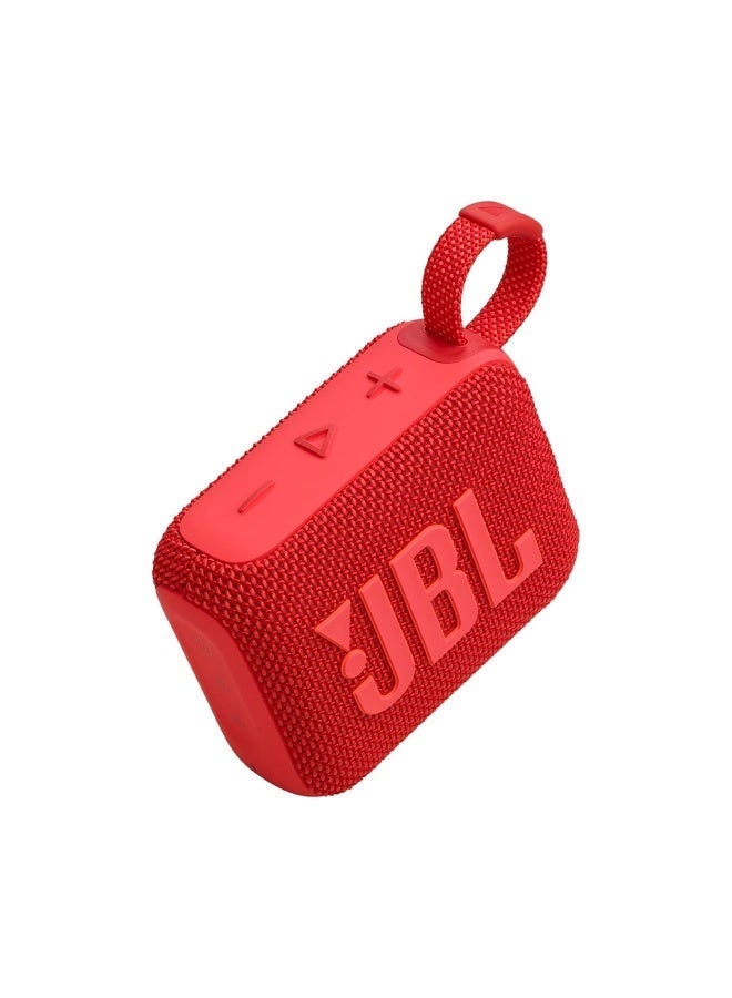 جي بي إل Go 4 Portable Bluetooth Speaker, JBL Pro Sound with Punchy Bass, IP67 Waterproof & Dustproof, Bluetooth 5.3, Auracast Multi-Speaker Connection, Up to 9 Hours Playtime, Red JBLGO4 red - Image 3