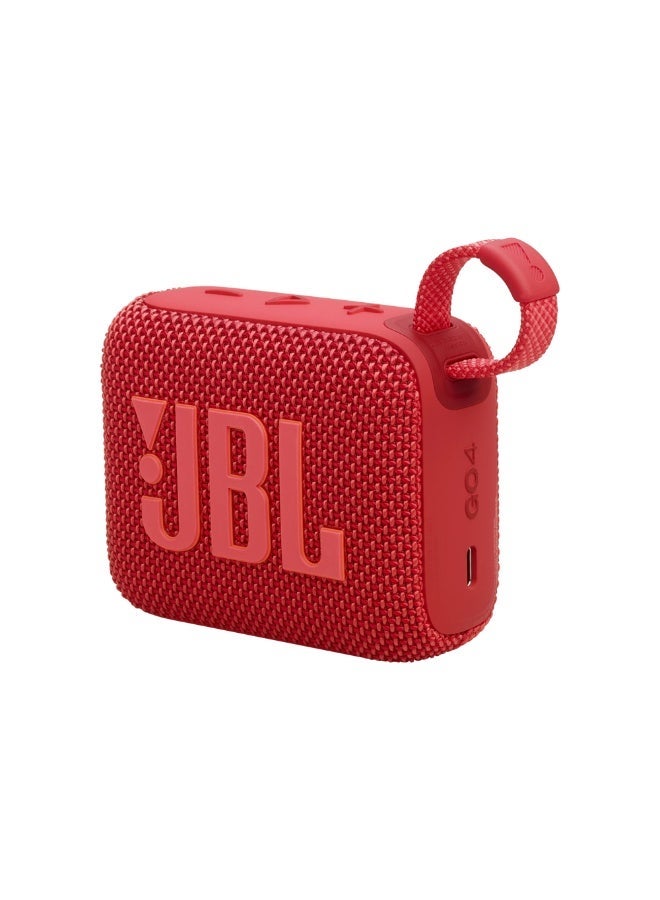 جي بي إل Go 4 Portable Bluetooth Speaker, JBL Pro Sound with Punchy Bass, IP67 Waterproof & Dustproof, Bluetooth 5.3, Auracast Multi-Speaker Connection, Up to 9 Hours Playtime, Red JBLGO4 red - Image 1