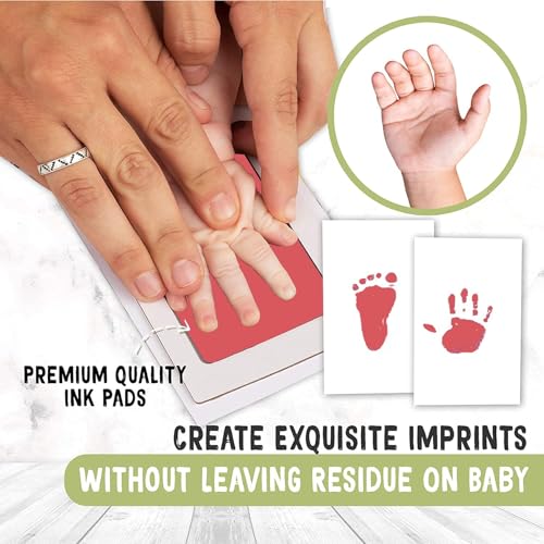 BABIES BLOOM Large Clean Touch Ink Pad for Baby Handprints and Footprints, Inkless Infant Hand & Foot Stamp, Safe for Babies, does not Touch Skin – Perfect Family Memory or Gift (Red) - Image 5