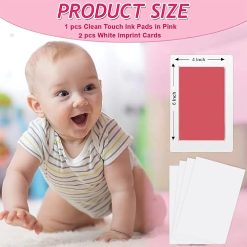 BABIES BLOOM Large Clean Touch Ink Pad for Baby Handprints and Footprints, Inkless Infant Hand & Foot Stamp, Safe for Babies, does not Touch Skin – Perfect Family Memory or Gift (Red) - Image 3