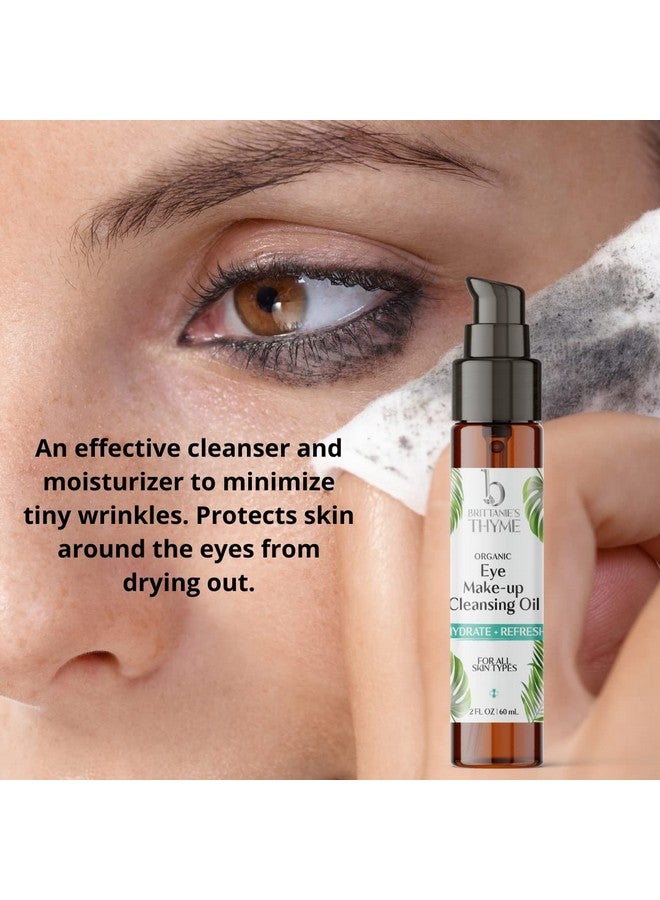 بريتانيز تايم زيت عضوي لتنظيف مكياج العيون (مصل) 1 أونصة مصل ترطيب لطيف مضاد للشيخوخة للتجاعيد والخطوط الدقيقة والهالات السوداء وأكياس الانتفاخ مع فيتامين E وزيت السكوالان - Image 4
