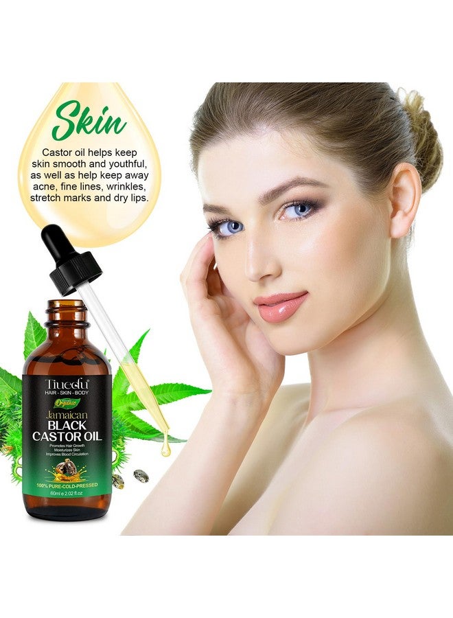Tiuedu Jamaican Black Castor Oil for Hair Growth,Thicker Eyelashes & Eyebrows,Organic Castor Oil for Hair,Face,Body & Skin,100% Pure Cold Pressed Black Castor Oil,Hair Nourishing Oil,Massage Oils - Image 5