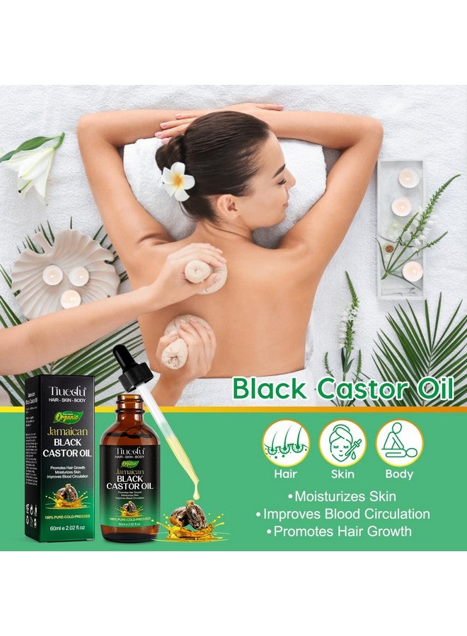 Tiuedu Jamaican Black Castor Oil for Hair Growth,Thicker Eyelashes & Eyebrows,Organic Castor Oil for Hair,Face,Body & Skin,100% Pure Cold Pressed Black Castor Oil,Hair Nourishing Oil,Massage Oils - Image 3