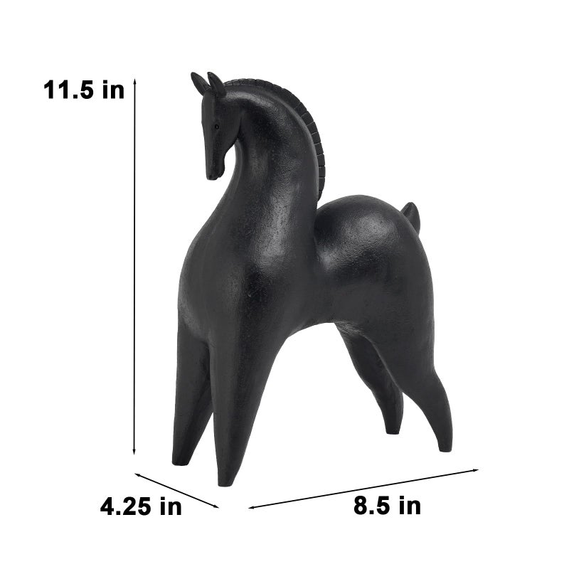 Cynkeyee Black Horse Statue Home Decor - Modern Abstract Horse Statues, Minimalist Decor Matte Black Horses Gift for Living Room Centrepiece Knick Knacks for Shelves 11.5x4.25x8.5 Inch - Image 5