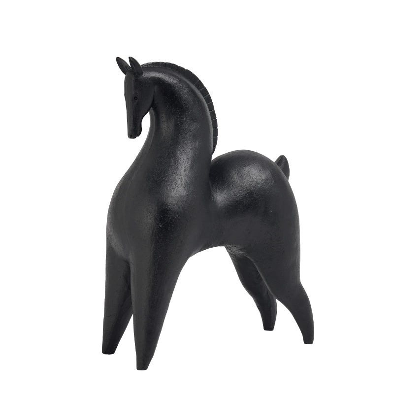 Cynkeyee Black Horse Statue Home Decor - Modern Abstract Horse Statues, Minimalist Decor Matte Black Horses Gift for Living Room Centrepiece Knick Knacks for Shelves 11.5x4.25x8.5 Inch - Image 1