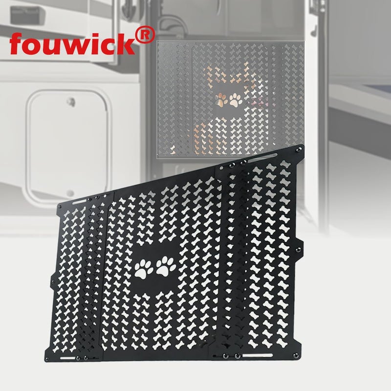 fouwick RV Entry Screen Door Protector, 20.5-31.5 Inch Adjustable Screen Door Grille Guard, Heavy Duty, Black, JT-MD001 - Image 2