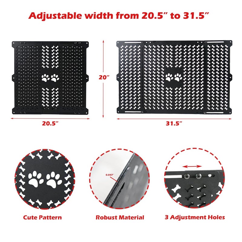 fouwick RV Entry Screen Door Protector, 20.5-31.5 Inch Adjustable Screen Door Grille Guard, Heavy Duty, Black, JT-MD001 - Image 4