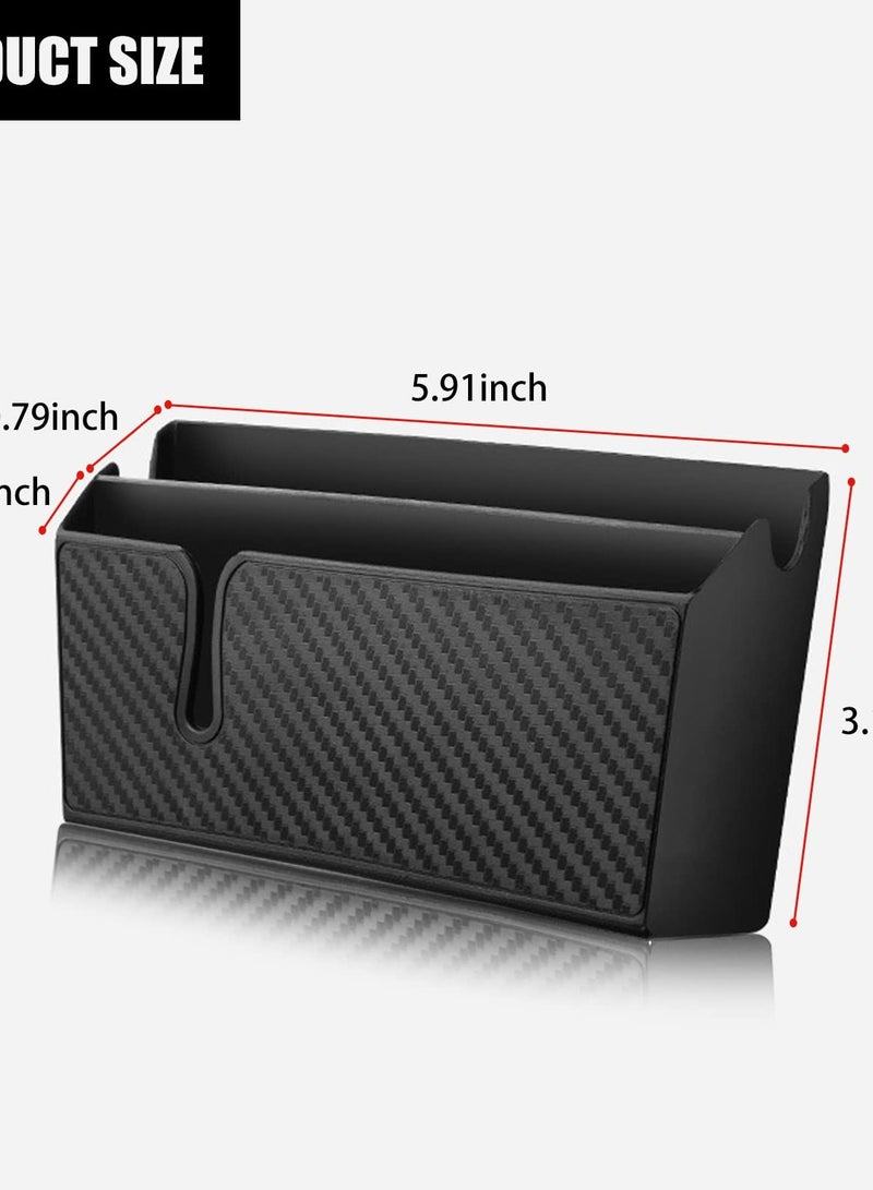 Excefore Car Seat Gap Storage Box, Multifunctional Center Console Organizer with Mobile Phone Holder and Glasses Storage (Black) - Image 2