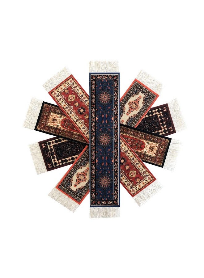 Inusitus Set of 5 Rug Bookmarks, Colorful Carpet Book Marks for Reading, Miniature Oriental Style Design, Novelty Office Accessories - Image 2
