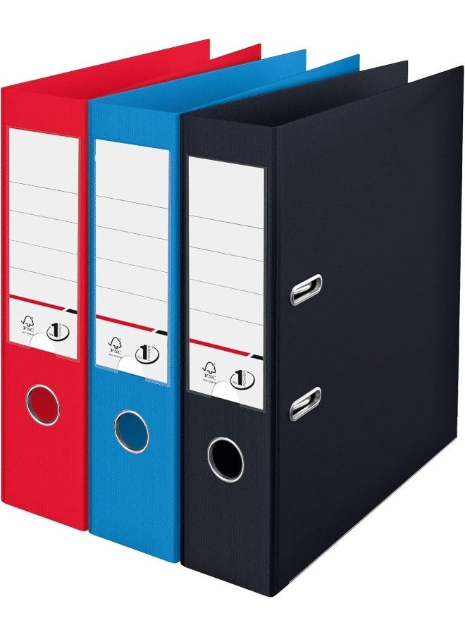 MOMENT - Premium A4 Lever Arch File, Power Mechanism, Fsc Certified, Replaceable Spine Labels, Ring Binder, Archiving & Home Office File Organizer, Blue - Image 1