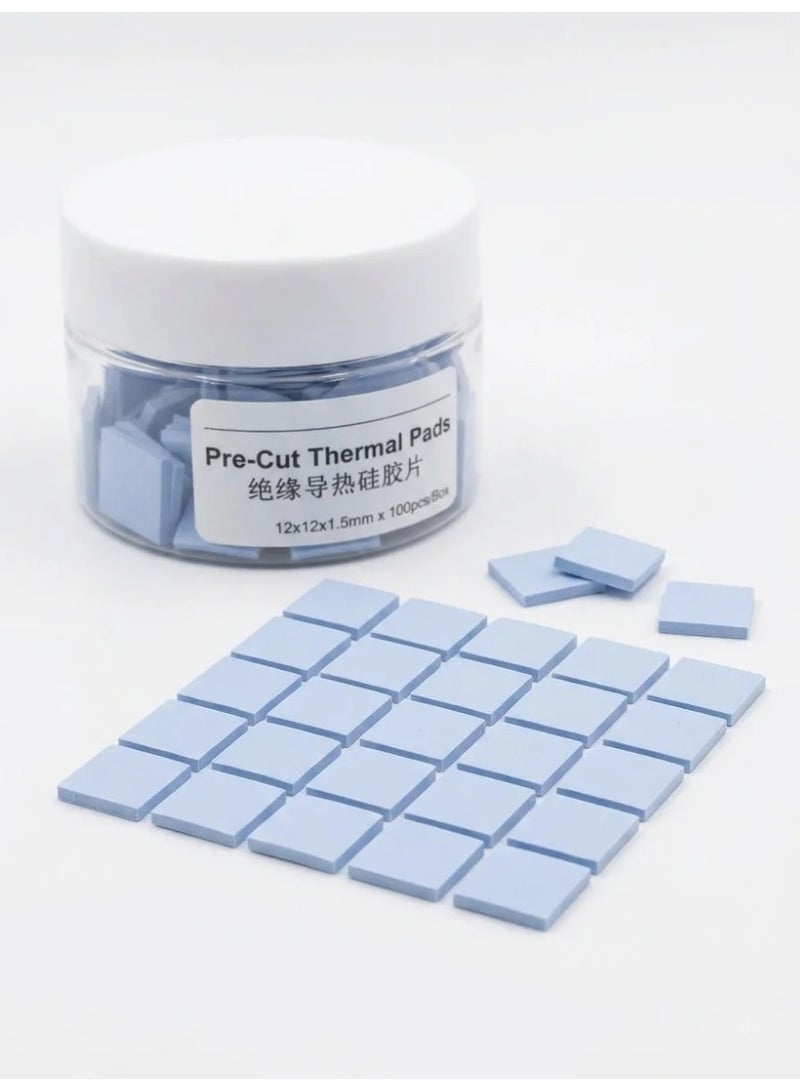 Thermal Pad Cooler Pads 100 Pcs Box (12x12x0.5 mm) - Pre-Cut  Heat Transfer Pads for Laptop GPU RAM SSD - Image 1