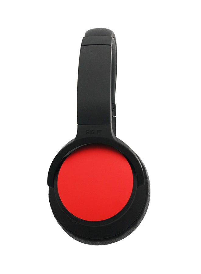 Noise Cancellation Stereo Bluetooth Wireless Over-Ear Headphone With Microphone Black/Red - Image 2