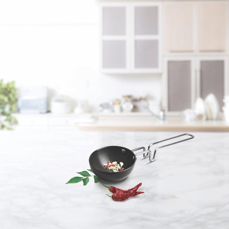 Milton Pro-Cook Tadka Pan 12 cm – Anodised Stainless Steel Tempering Pan, Induction & Gas Compatible, Ideal for Dal & Spices, Long Handle, Smooth Finish - Image 4