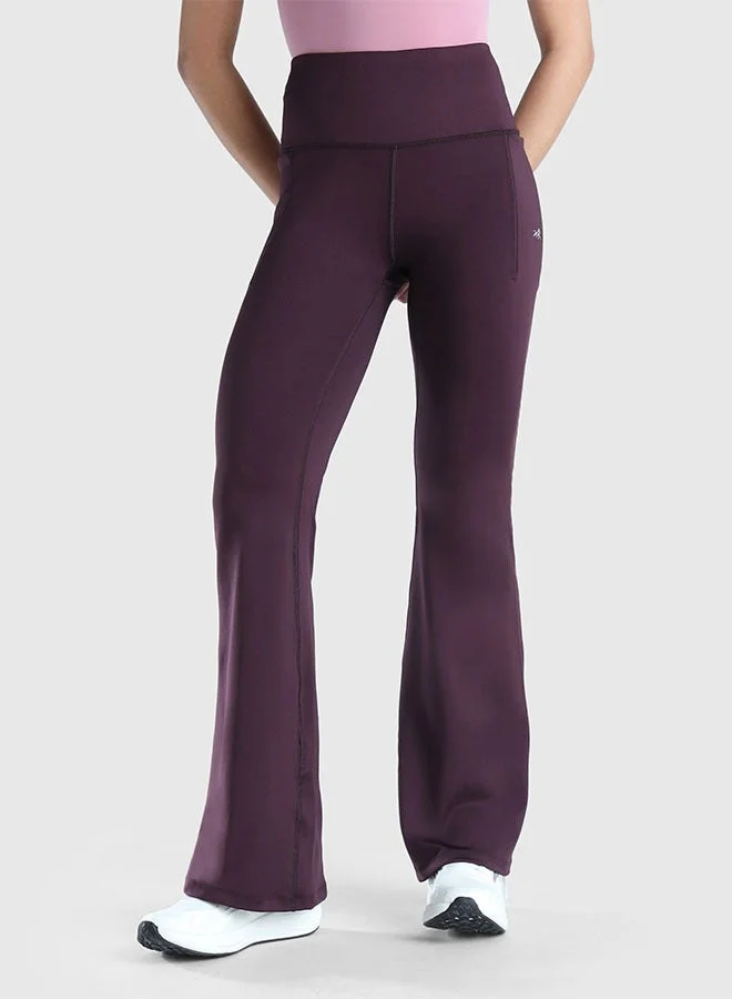 Musclemind Women's Flare Pants with High Waist Anti Slip No Roll Down Waistband, 2 Deep Pockets, Super Soft, Lightweight And Streachable Fabric for All Day Comfort